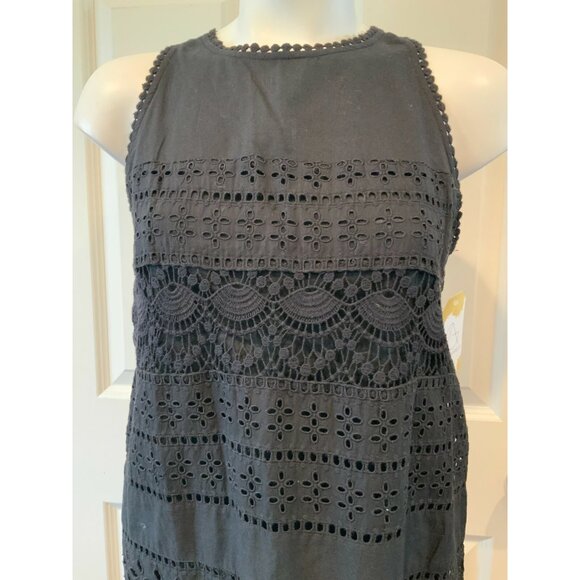 Joie Black Eyelet Lace Sleeveless Shift Dress, Size XS (US) - Picture 2 of 7